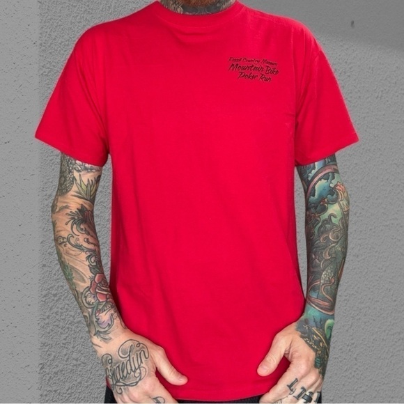 Dead head style poker run mountain bike race t shirt men’s L red black grateful - Picture 2 of 6